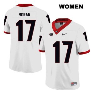 Women's Georgia Bulldogs NCAA #17 Josh Moran Nike Stitched White Legend Authentic College Football Jersey ULD6054JQ